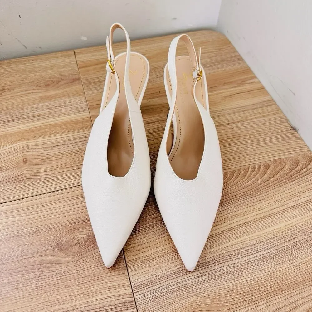 27 EDIT Naturalizer Elaine slingback pumps White Women’s Size 9.5 Wide